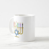 Mug Hanoukka Rainbow Candles Gold Menorah (Devant gauche)