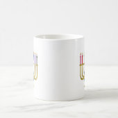 Mug Hanoukka Rainbow Candles Gold Menorah (Centre)