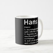 Mug HANS Définition Nom personnalisé Amusant Anniversa (Devant droit)