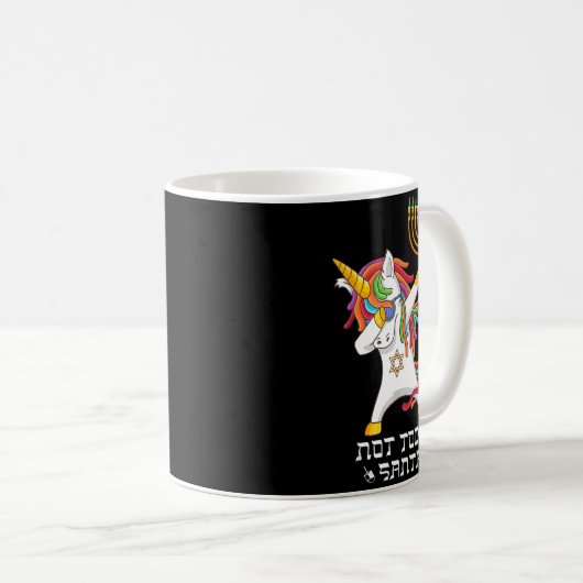 Mug Hanukkah Dabbing Unicorn Not Today Santa Jewnicorn (Devant droit)