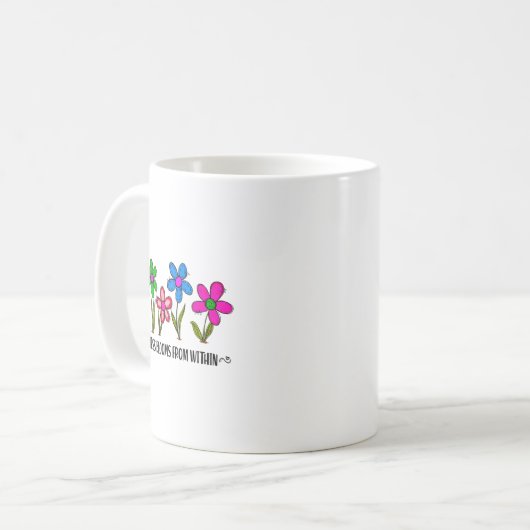 Mug Hapness Blooms From A Within Insrational Motivatio (Devant gauche)