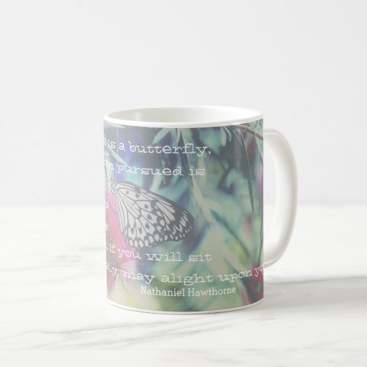 Mug Happiness is a Butterfly - Inspiring Quote (Devant droit)