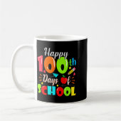 Mug Happy 100th Day Of School Funny Teachers Sudents K (Gauche)
