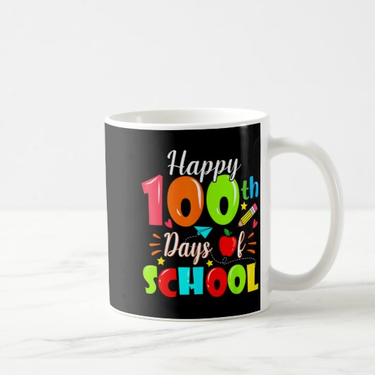 Mug Happy 100th Day Of School Funny Teachers Sudents K (Droite)