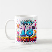 Mug Happy 18th Birthday Debut Girl Citation Graffiti (Gauche)