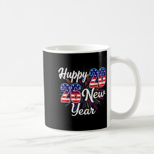 Mug Happy 2026 New Year Patriotic Fireworks Design Par (Droite)