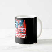 Mug Happy 4 juillet - drapeau américain (Devant droit)