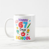 Mug Happy 67 Days Of School 67th Six Seven Day Smarter (Gauche)