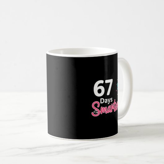 Mug Happy 67 Days Smarter School Student Teacher Kids (Devant droit)
