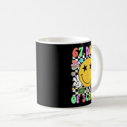 Mug Happy 67th Day Of School Vibes Smile Face 67 Days  (Devant droit)