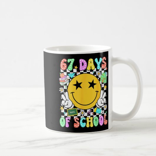 Mug Happy 67th Day Of School Vibes Smile Face 67 Days (Droite)