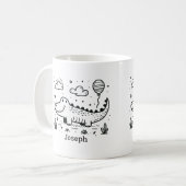 Mug Happy Alligator avec ballon - Cute Nursery Art (Devant gauche)
