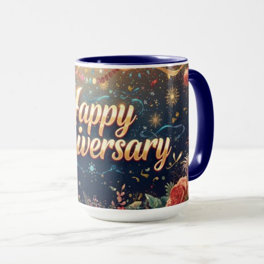 Mug Happy Anniversery (Devant droit)