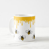 Mug Happy Bee Cute Funny Motif de miel (Devant gauche)