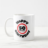 Mug Happy Birthday 50 And Y Funny 50th Birthday Gift (Gauche)