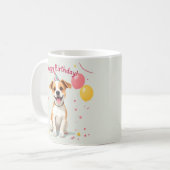 Mug Happy Birthday Dog with Party Hat & Balloons (Devant gauche)