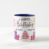 Mug Happy Birthday Editable Design  (Centre)