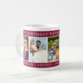 Mug Happy Birthday Mom Photo Collage burgundy keepsake (Devant gauche)