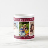 Mug Happy Birthday Mom Photo Collage burgundy keepsake (Centre)