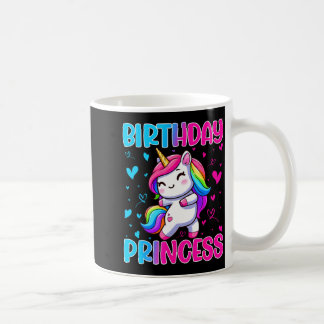 Mug Happy Birthday Princess Unicorn Cute Rainbow Heart