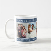Mug Happy Birthday to Best Dad Ever Photo Collage Blue (Gauche)