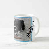 Mug Happy Border Collie chien, avec votre nom (Devant droit)