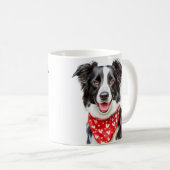 Mug Happy Border Collie Red Heart Bandana (Devant droit)