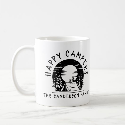 Mug Happy Campers Nom de famille Camping Trip (Gauche)