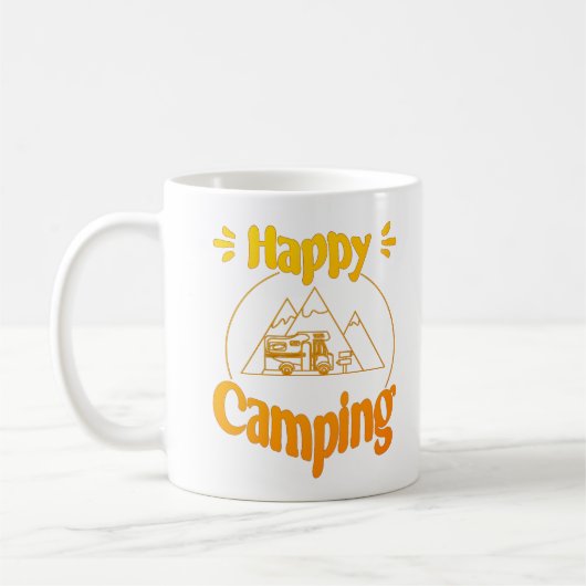 Mug Happy Camping - Joyeux design graphique (Gauche)