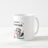 Mug Happy Camping Raccoon, Cartoon de feu de camp mign (Devant droit)