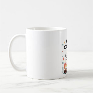 Mug Happy Camping Raccoon, Cartoon de feu de camp mign