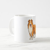 Mug Happy Cartoon Rough Collie (Devant gauche)
