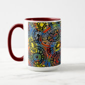 Mug Happy Coffee Acrylique Main Peinte Rustique Modern (Gauche)