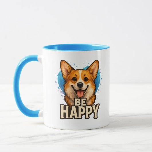 Mug Happy Corgi Cute Dog Lover Design for Positive (Gauche)