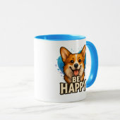Mug Happy Corgi Cute Dog Lover Design for Positive (Devant droit)