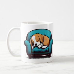 Mug Happy Couch Beagle   Chien dormant mignon   Art po