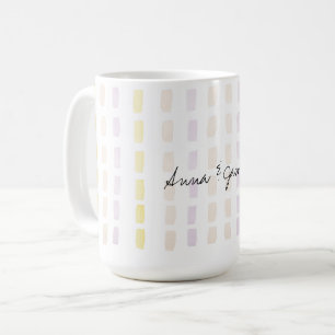 Mug Happy Couple Motif d'aquarelle géométrique