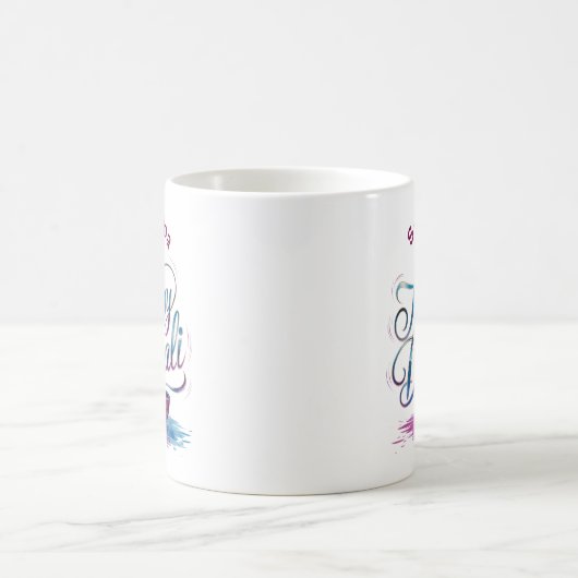 Mug Happy Diwali customisable white (Centre)
