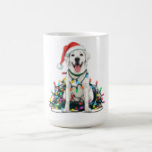 Mug Happy Dog Tangled in Christmas Lights T-Shirt (Centre)