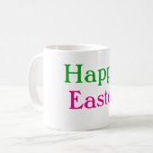Mug Happy easter boho vert rose enfants ajouter nom ti (Devant gauche)