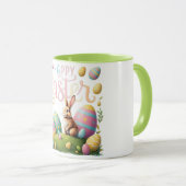 Mug Happy Easter Bunny and Eggs (Devant droit)