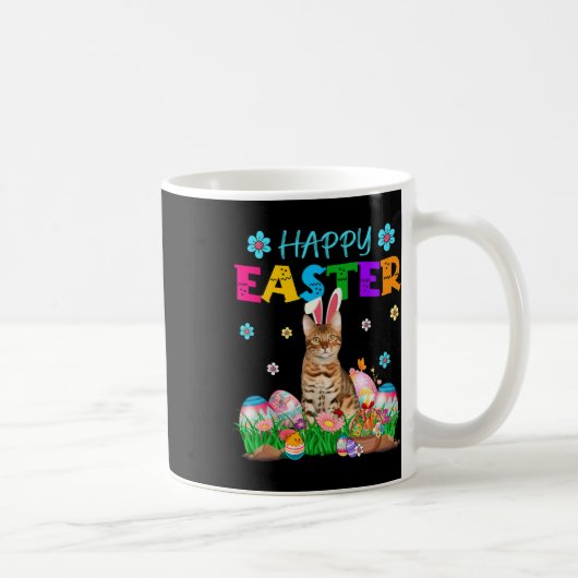 Mug Happy Easter Bunny Bengal Cat Hunting Eggs Colourf (Droite)