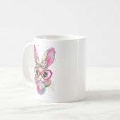 Mug Happy Easter Bunny Coquette Bow Brushstroke Easter (Devant gauche)