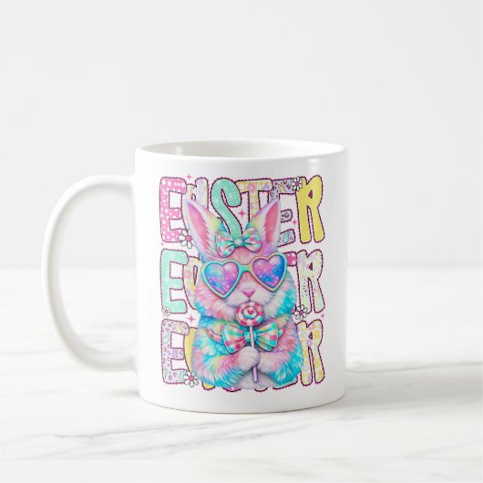 Mug Happy Easter Bunny Coquette Bow Preppy Easter Day  (Gauche)