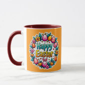 Mug Happy Easter – Cute Bunny Lettering caneca (Gauche)