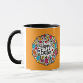 Mug Happy Easter – Decorative Floral Wreath caneca (Gauche)