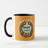 Mug Happy Easter – Floral Spring Wreath caneca (Gauche)