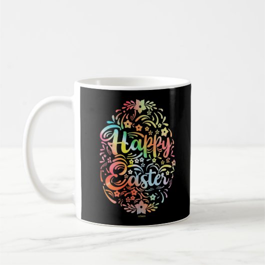 Mug HAPPY EASTER jolie idée cadeau d'oeuf de Pâques fl (Gauche)