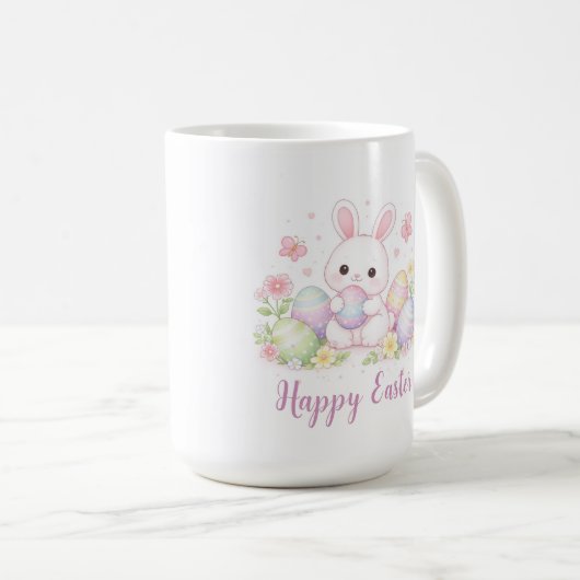 Mug Happy Easter Spring Design - Cute Easter Bunny (Devant droit)