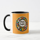 Mug Happy Easter Wreath – Bunny & Eggs caneca (Gauche)